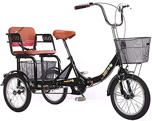 Folding Bike : XBR Anti-Collision Adult 3 Wheel Tricycle - Trike Cruiser Bike, Folding Trike Adult Tricycle Seniors 3 Wheel Bike 16 Inch Three-Wheeled Bicycle with Large Shopping Basket Exercise Pedal