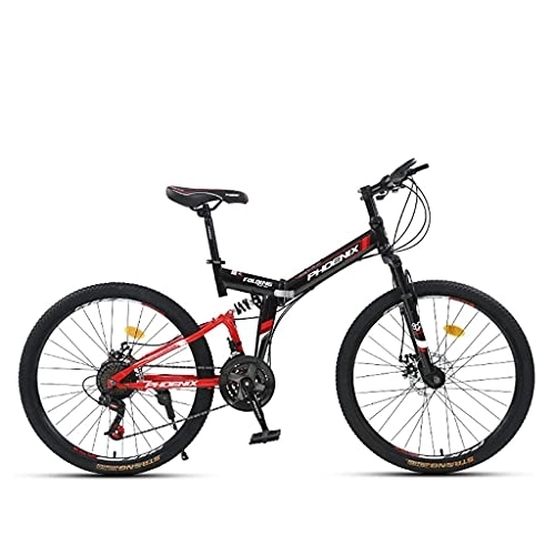 Folding Bike : XBSXP 26 Inch Mountain Bike 24-Speed Gears Adult Student Outdoors Sport Road Bikes Exercise Lightweight Folding Bicycle