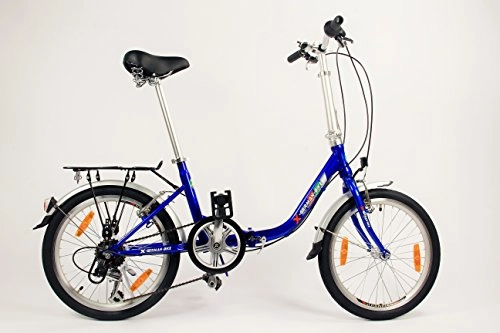 Folding Bike : xGerman Folding bike COMFORT 20-inch 6-speed Shimano color blue