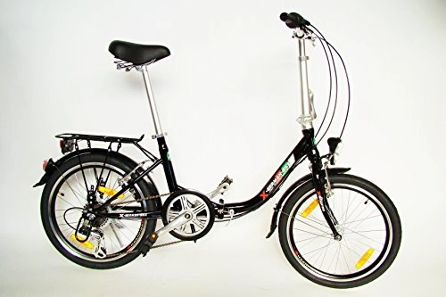 Folding Bike : xGerman Premium Folding Bike 20Inch Comfort After StVZO, Black