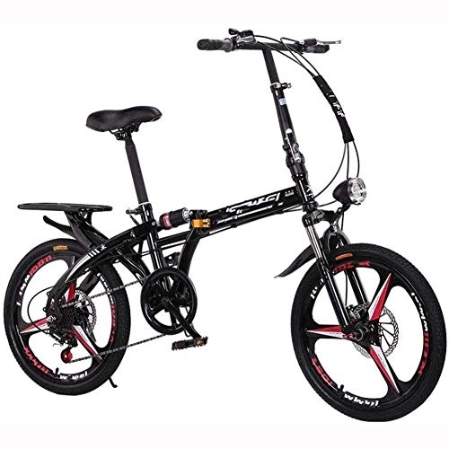 Folding Bike : XHLLX 20 Inch Folding Variable Speed Mountain Bike, Adult Student Damping Speed Folding Bikes Bicycle, for Teens And Adults, B