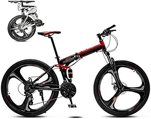 Folding Bike : XHLLX Unisex Folding Commuter Bike, 26'' MTB Bicycle 30-Speed Gears Off-Road Variable Speed Bikes for Men And Women, Double Disc Brake, A