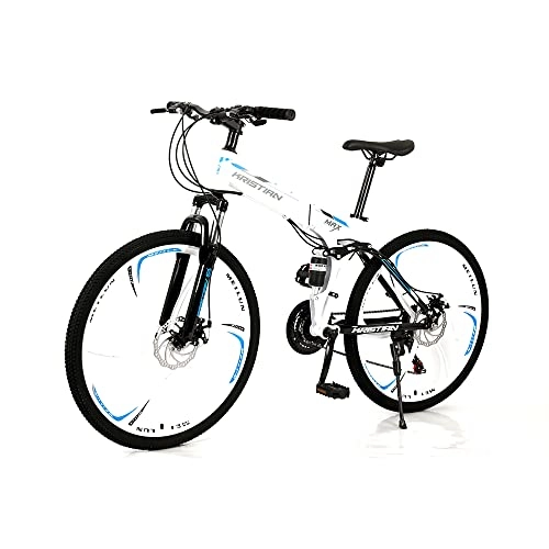 Folding Bike : XIANGDONG 26-inch Six Knife Wheels, 21-speed Folding Compact Bicycle, Dual Resolution Disc Brakes, City Commuter Bicycles, Unisex