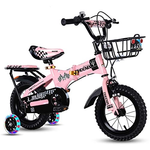 Folding Bike : Xiaoping Children's Bicycle 3-6-7-8-10 Years Old Girl Child Bicycle Men And Women Folding Bicycle (Color : 3, Size : 14in)