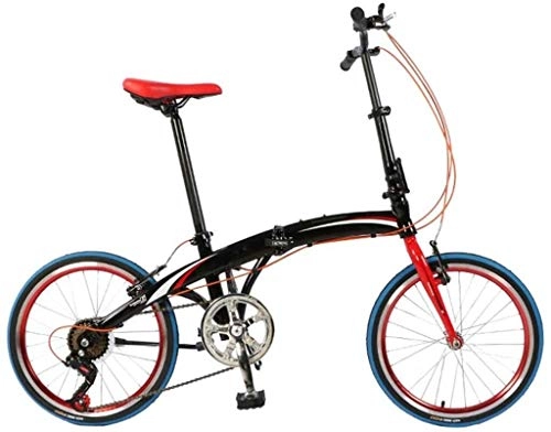Folding Bike : XIN 20in Folding Bike 6 Speed Bicycle Cruiser Adult Student Outdoors Sport Cycling High Carbon Steel Portable Foldable Bike for Men Women Lightweight Folding Casual Damping Bicycle (Color : B)