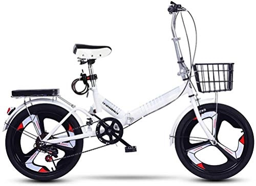 Folding Bike : XIN 20in Folding Bike Mountain Bicycle Cruiser Variable Speed Adult Student Outdoors Sport Cycling Portable Foldable Bike for Men Women Lightweight Folding Casual Damping Bicycle (Color : White)