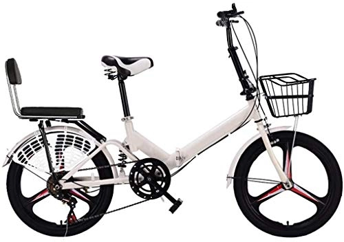 Folding Bike : XIN 20in Folding Bike Mountain Bicycle Variable Speed Adult Student Outdoors Sport Cycling Ultra-light Portable Foldable Bike for Men Women Lightweight Folding Casual Damping Bicycle (Color : White)