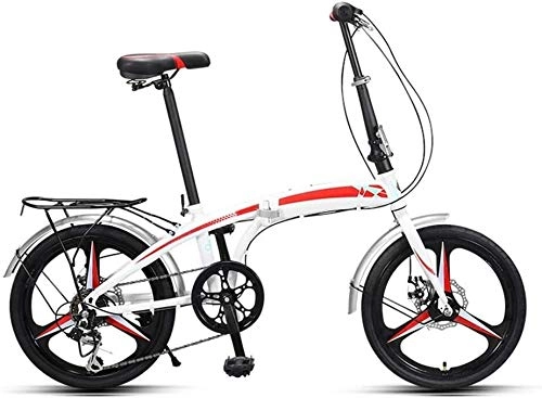 Folding Bike : XIN 20in Folding Bike Mountain Cruiser Bicycle 7 Speed Adult Student Outdoors Sport Cycling High Carbon Steel Portable Foldable Bike for Men Women Lightweight Folding Casual Damping Bicycle