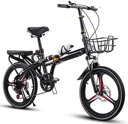 Folding Bike : XIN Compact Folding Bike Bicycle Adult Student Outdoors Sport Mountain Cycling 16in / 20in High Carbon Steel Single Speed Portable Bike for Men Women Lightweight Folding Casual Damping Bicycle