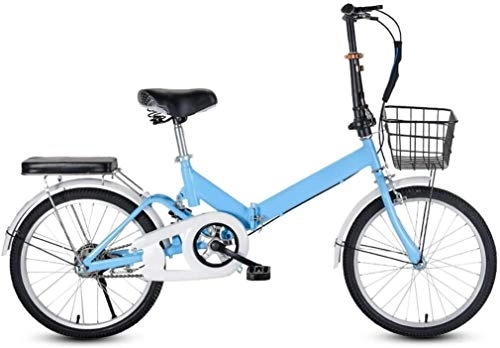 Folding Bike : XIN Folding Bike Mountain Cruiser Bicycle 20in Single Speed Adult Student Outdoors Sport Cycling Portable Foldable Bike for Men Women Lightweight Folding Casual Damping Bicycle (Color : Blue-B)