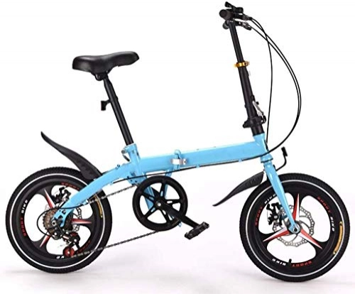 Folding Bike : XIN Folding Mountain Bike Bicycle 16in Adult Student Cycling Ultra-light Portable Folding Bike for Men Women Lightweight Folding Casual Damping Bicycle (Color : A5, Size : 16in)