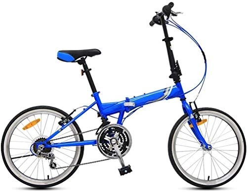 Folding Bike : XIN Folding Mountain Bike Bicycle Cruiser 20in Adult Student Outdoors Sport Cycling Portable Foldable Bike for Men Women Lightweight Folding Casual Damping Bicycle (Color : 21-speed Blue)