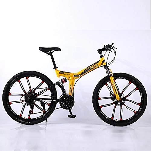 Folding Bike : XINGXINGNS 24 Inch 21 Speeds Carbon Steel Mountain Bike, Folding Bike Unisex Mountain Bike High-Carbon Steel Frame Road Bicycle, 24inchs21speed