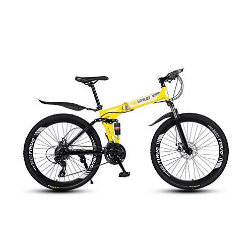 Folding Bike : XINGXINGNS 26" Folding Bicycle Mountain Bike, Great for City Riding and Commuting, Carbon steel Frame, 21 Speed Double Shock Absorption Soft Tail for Boys and Girls in Multiple Colors