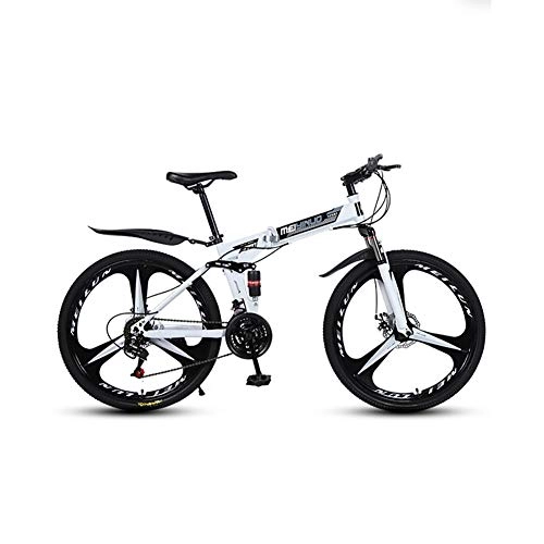 Folding Bike : XINGXINGNS 26'' Folding Bike, 21 Speed Double Shock Absorption Soft Tail, Carbon steel Frame, Foldable Compact Bicycle with Anti-Skid and Wear-Resistant Tire for Adults