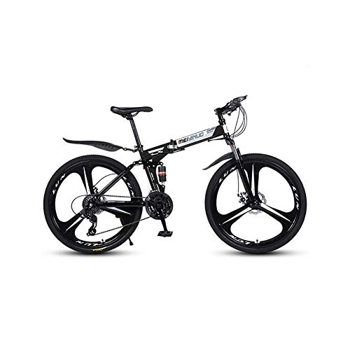 Folding Bike : XINGXINGNS 26'' Folding Bike, Carbon steel Frame 21 Speed Double Shock Absorption Soft Tail Great for City Riding and Commuting, Freestyle Bike for Boys and Girls