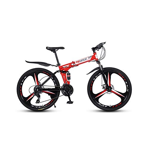 Folding Bike : XINGXINGNS 26'' Folding Bike, Great for Urban Riding and Commuting, Featuring Low Step-Through Carbon steel Frame, 21 Speed Double Shock Absorption Soft Tail with Anti-Skid and Wear-Resistant Tire
