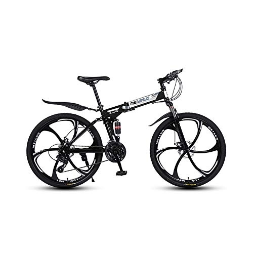 Folding Bike : XINGXINGNS 26" Folding Mountain Bike Carbon steel Frame with Anti-Skid and Wear-Resistant Tire Dual Disc Brake Great for City Riding and Commuting, Freestyle Bike for Boys and Girls