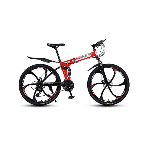 Folding Bike : XINGXINGNS 26" Folding Mountain Bike, Great for City Riding and Commuting, Carbon steel Frame, 21 Speed Double Shock Absorption Soft Tail for Boys and Girls in Multiple Colors