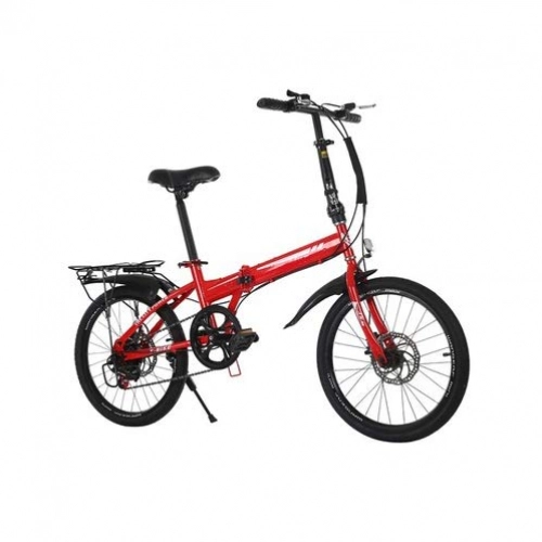 Folding Bike : XINGXINGNS Folding Bicycle, Featuring Front and Rear Fenders, Rear Carry Rack, and Kickstand with 7-Speed Drivetrain, Durable high-carbon steel thickened frame Great for City Riding and Commuting