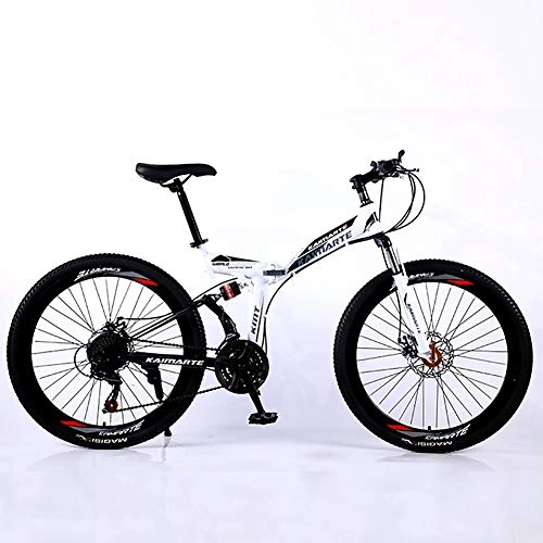 Folding Bike : XINGXINGNS Folding Mountain Bike Bicycle Sports Leisure Men and Women Double Shock Absorption High Carbon Steel Double Disc Brakes Off-Road Speed Adult Bicycle 21 Speed 26 Inch, 26inchs21speed