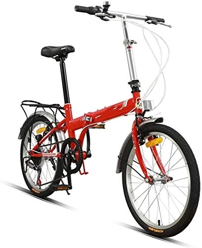 Folding Bike : XINTONGSPP Bicycle Travel Variable Speed Bicycle Folding Bicycle Adult Light Portable Shift 20" Foldable Bike Foldable Bikes, Red