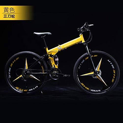 Folding Bike : Xinyexinwang 21 Speed Folding Mountain Bike Bicycle Male And Female Student Shift Double Shock Absorber Adult S-Foldable Bike Dual Disc Braking (165 * 60 * 94cm)