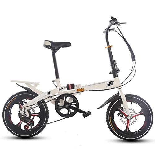 Folding Bike : Xinyexinwang Folding Bike 16 Inch Ladies Variable Speed Shock Absorber Adult Super Light Student Portable Bicycle -A 107X120cm (42X47 Inch)