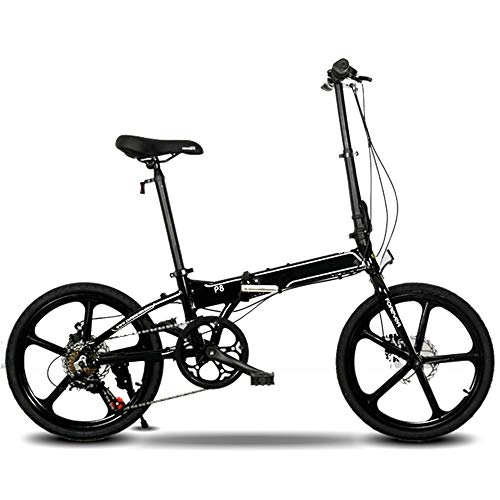 Folding Bike : XIXIA X Folding Bicycle One Wheel Aluminum Alloy Folding Car 7 Speed Front and Rear Disc Brakes Youth 20 Inch