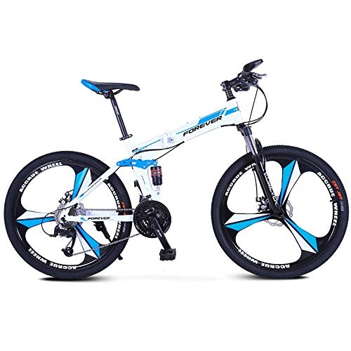 Folding Bike : XMIMI Folding Mountain Bike Shift Front and Rear Shock Absorbing Bicycle Men and Women Bicycle 27 Speed 26 Inch