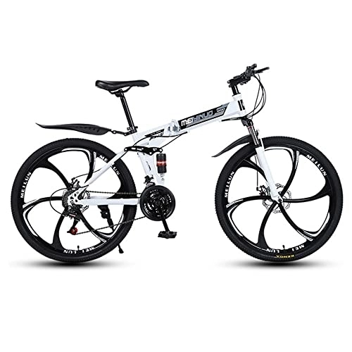 Folding Bike : XUDAN Mountain Bike, Adult Folding Bike Portable Hiking Off-Road 21 / 24 / 27 Speed Dual Disc Brake Precision Shift Full Shock Absorber Commuter 26 Inch Men And Women