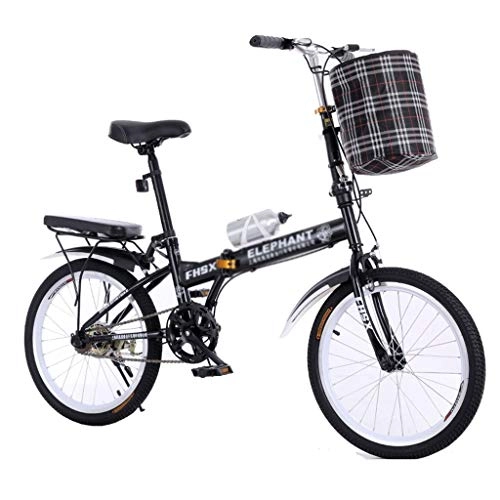 Folding Bike : XXY Folding Bicycle Variable Speed Shock Absorption Unisex Ultra Light and Portable Suitable for Outdoor Travel (Color : BLACK, Size : 150 * 35 * 110CM)