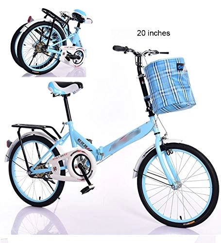 Folding Bike : XYQCPJ 20 Inch Folding Road Bicycle, Portable Summer Travel Outdoor Bicycle Double Disc Brake Non-slip Foot Pedal Ergonomically Designed Seat Riding Comfortably Without Fatigue Daily
