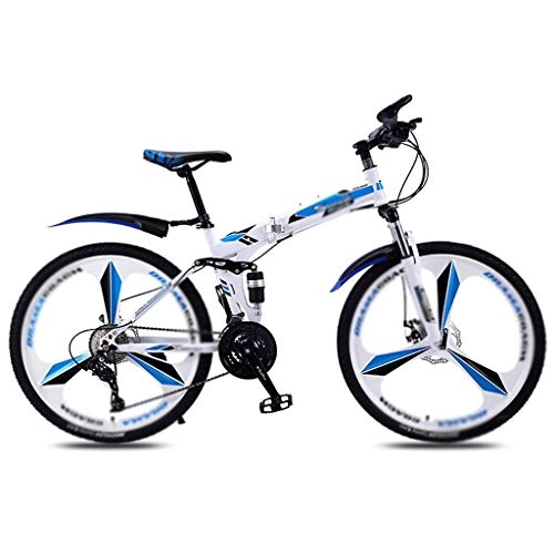 Folding Bike : Xywh Folding mountain bike bicycle male and female adult variable speed double shock absorption foldable ultralight portable off-road bicycle bicycle (Color : 21 speed, Size : 4-24in)