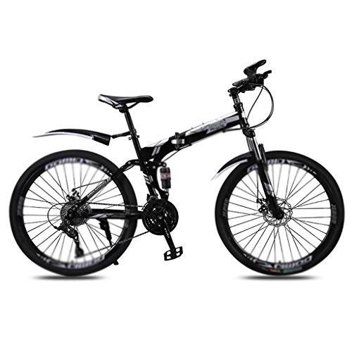 Folding Bike : Xywh Folding mountain bike bicycle male and female adult variable speed double shock absorption foldable ultralight portable off-road bicycle bicycle (Color : 27 speed, Size : 1-24in)