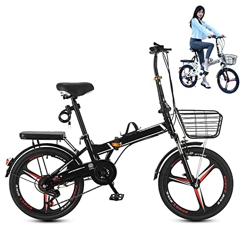 Folding Bike : XYYYM Folding Bicycles 20 Inch Adult Men's And Women's Ultra-light 6-speed Variable Speed Portable Lightweight, High Carbon Steel Frame, Shock-absorbing Front Fork, Wear-resistant Tires
