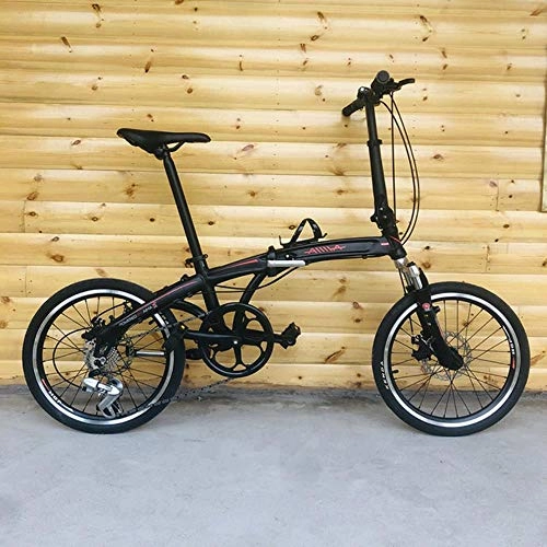 Folding Bike : XZM 8 speed 20inch folding bike with Disc brakes bike 20 inch bicycle Aluminum Alloy frame Folding Bicycle, Black, 20inch