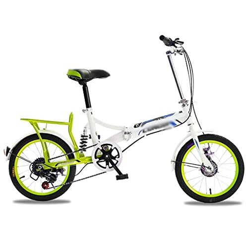 Folding Bike : Y DWAYNE Folding Aluminum Alloy Bicycle Front And Rear Dual Disc Brakes Ultra Light Portable Adult Men And Women Small Variable Speed Small Wheels 16 Inch Bicycle Student Bicycle