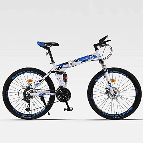 Folding Bike : Y-PLAND 26 Inch Foldable Bicycle, Folding Bike for Ladies and Men, Folding Bike for Adults Suitable for Men Women Maximum Load 200Kg.-Blue_26 inches