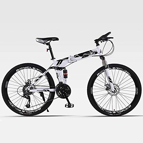 Folding Bike : Y-PLAND 26 Inch Foldable Bicycle, Folding Bike for Ladies and Men, Folding Bike for Adults Suitable for Men Women Maximum Load 200Kg.-White_26 inches