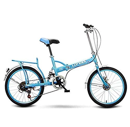 Folding Bike : Y&XF Folding Ebike, Anti-Slip Bicycles, 16 Inch Collapsible Commuter Bike, Suitable for Travel And Leisure Activities, Blue