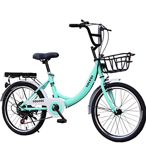 Folding Bike : Y & Z Boys And Girls Urban Speed Bicycles Ladies And Girls Bicycle Retro Car Gifts, Green-Length: 140 cm