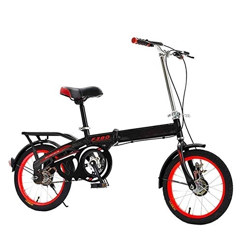 Folding Bike : YAMMY 16 Inch Folding Single Speed Bicycle, Adult Folding Bicycle Bicycle Women's Student Ladies Single Speed Bicycle Portable Commuter Car(Exercise bikes)