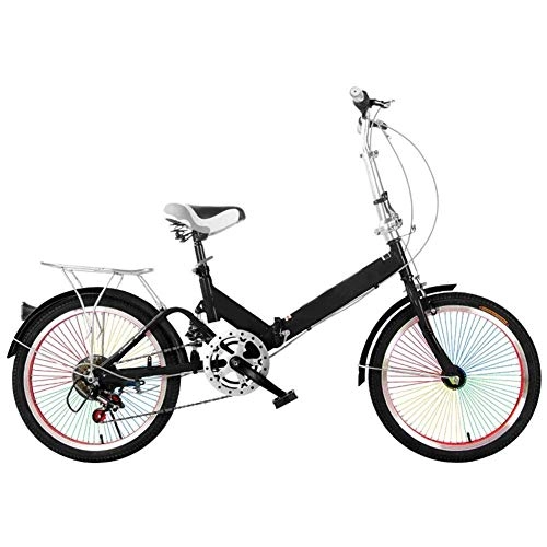 Folding Bike : YAMMY 20 Inch Folding Bicycle Student Bicycle Speed Disc Brake Adult Compact Foldable Bike Gears Folding System Traffic Light Fully Assembled(Exercise bikes)