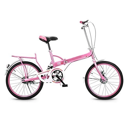 Folding Bike : YAMMY Folding Bike, 20 Inch Folding Bicycle for Adults, Single Speed Male and Female Students Bicycle City Bicycle Road Bike, Black(Exercise bikes)