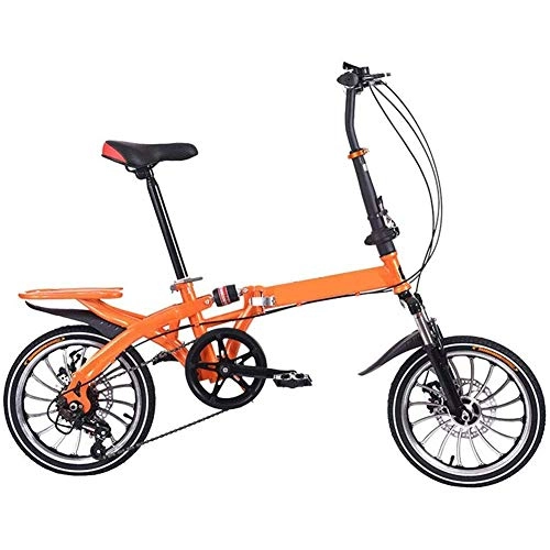 Folding Bike : YAMMY Mountain Bikes, Folding High Carbon Steel Frame 16 Inch Variable Speed Shock Absorption Foldable Bicycle, Suitable for People with A Hei(Exercise bikes)