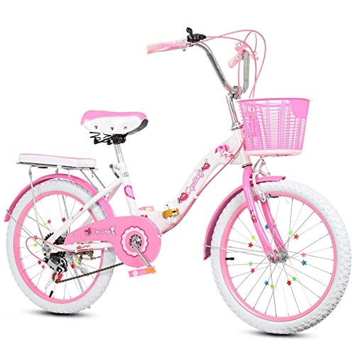 Folding Bike : YANGMAN-L 20-Inch Folding Speed Bicycle, Student Folding Bike for Men And Women Folding Speed Bicycle, Pink