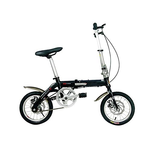 Folding Bike : YANGMAN-L Foldable Bicycle, 27.5 lb Lightweight High Carbon Steel Frame 6 Speed Folding Bike 16 Inch, Black