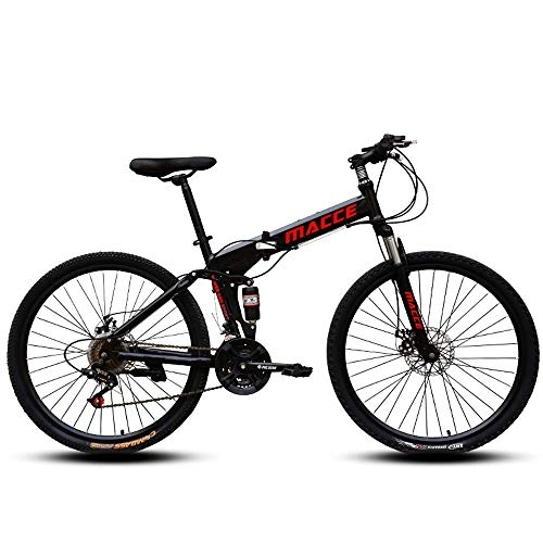 Folding Bike : YANGSANJIN 24'' / 26" Mountain Bike Lightweight High-Carbon Steel Folding Bike Portable Bicycle