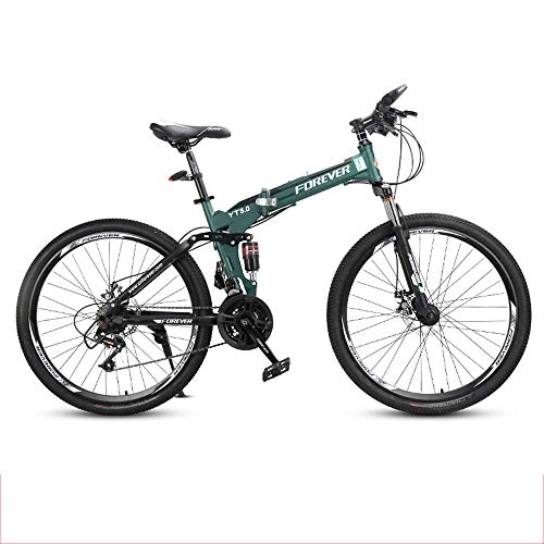 Folding Bike : YANGSANJIN 26" Mountain Bike Lightweight High-Carbon Steel Folding Bike Portable Bicycle